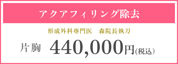 アクアフィリング除去 片胸 440,000円(税込）
