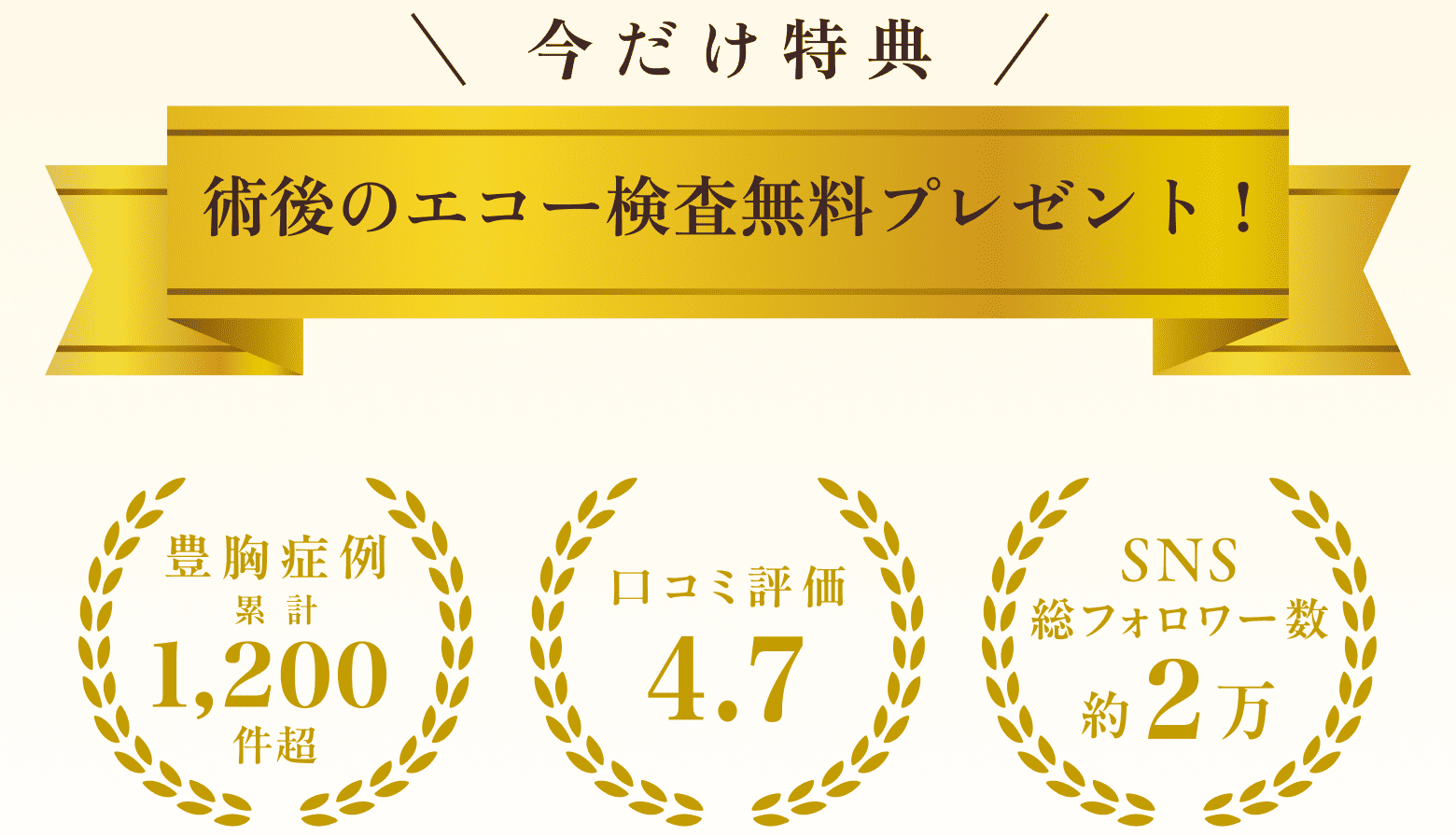 今だけ特典 術後のエコー検査無料プレゼント！